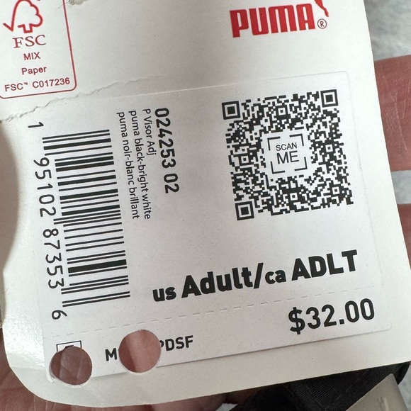 Puma Men’s “P” Adjustable Visor Black - Picture 5 of 5